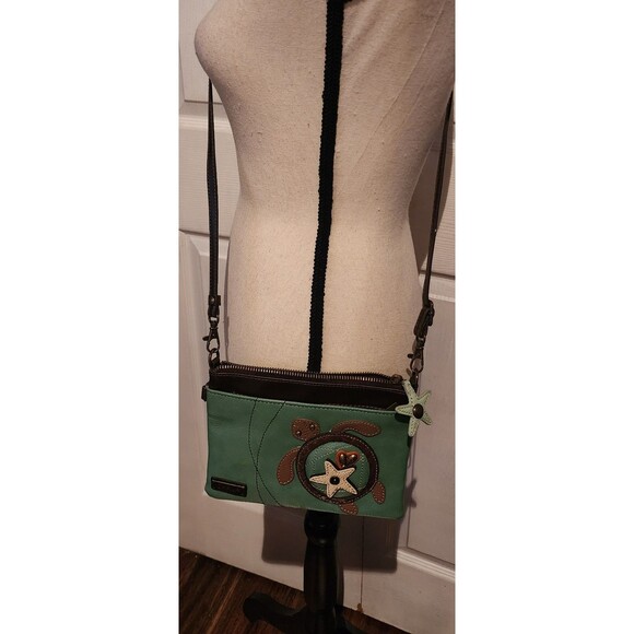 Sold Out CHALA Cute 3D Turtle CROSSBODY Purse w/Adj Strap & Star Zipper Pull 6x8 - Picture 4 of 8